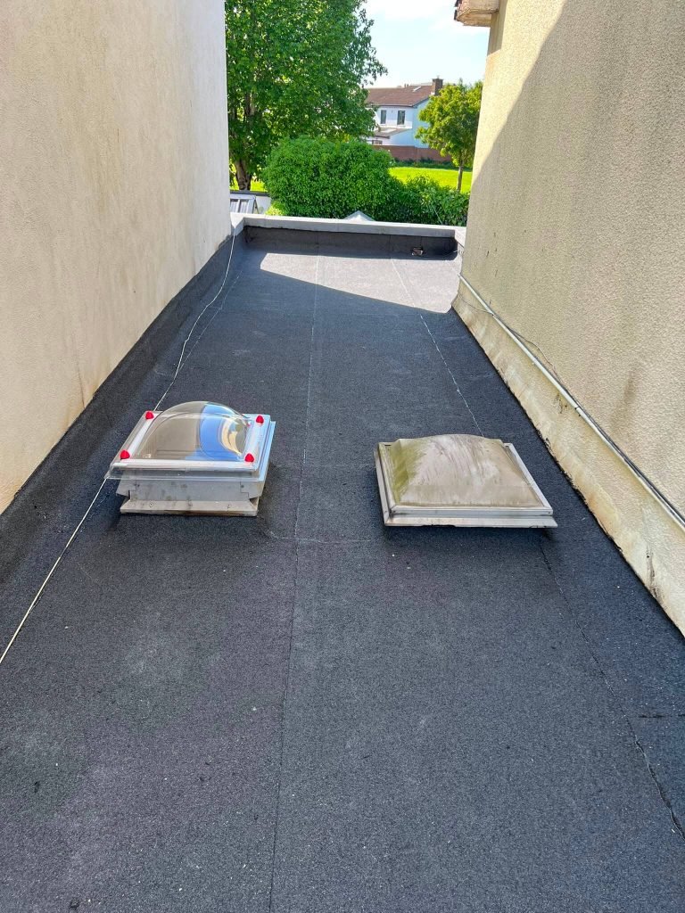 flat roof and skylights