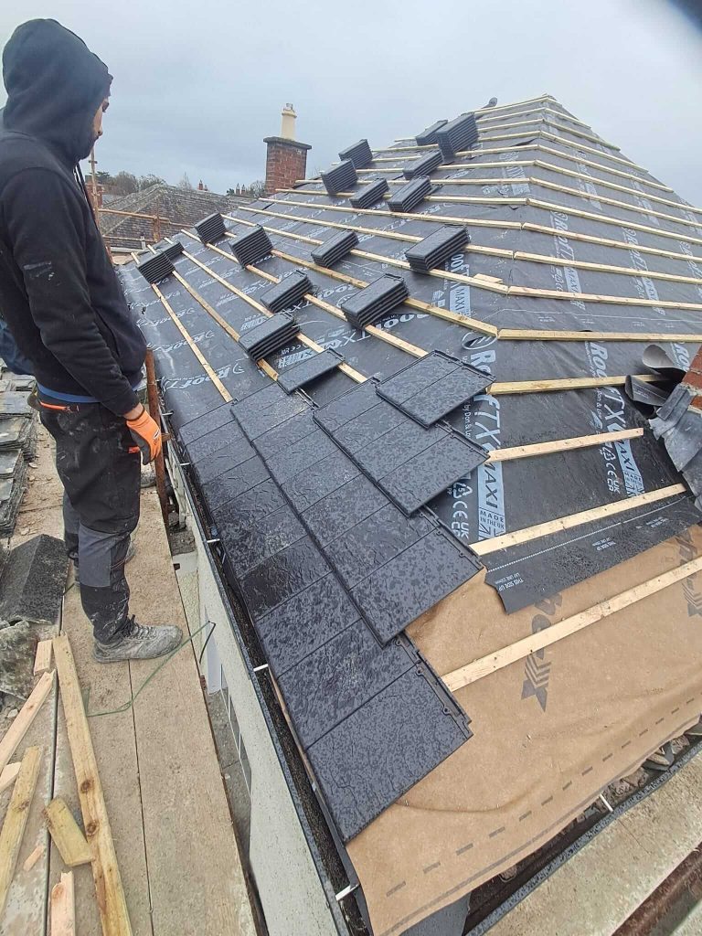 new roof replacement on a house