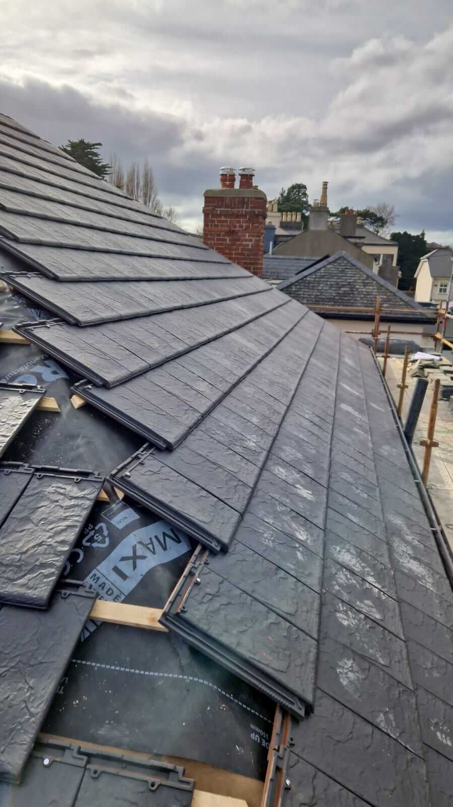 new tile roof installation