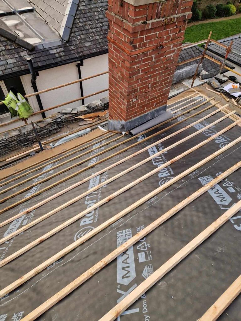 underlay placed on roof